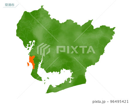 水彩風の地図　常滑市 96495421