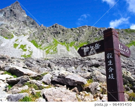 目指す山頂まであと1キロメートル[槍ヶ岳] 96495450
