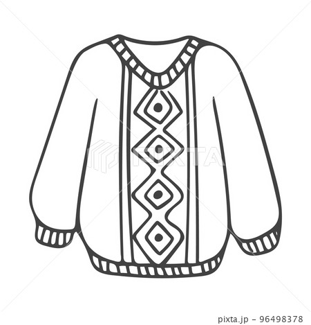 Doodle of diamond pattern sweater. 96498378