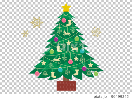 聖誕樹和雪花插圖 96499245