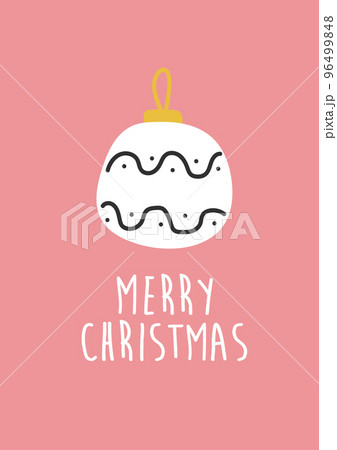 Hand drawn Christmas toy decoration. Simple modern card design, scandinavian 96499848