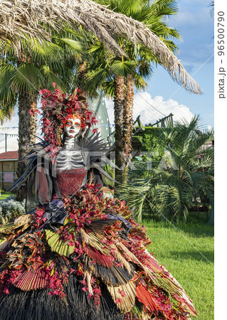 sculpture of a woman dressed for the Day of the Dead holiday sculpture of a woman dressed for the Day of the Dead holiday 96500790