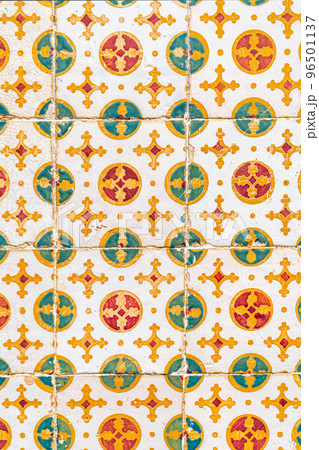 Traditional coloroful portuguese tile Azulejo 96501137