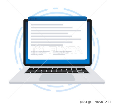 Web site on laptop screen. Vector illustration, vector, illustration of the concept of web page design. 96501211