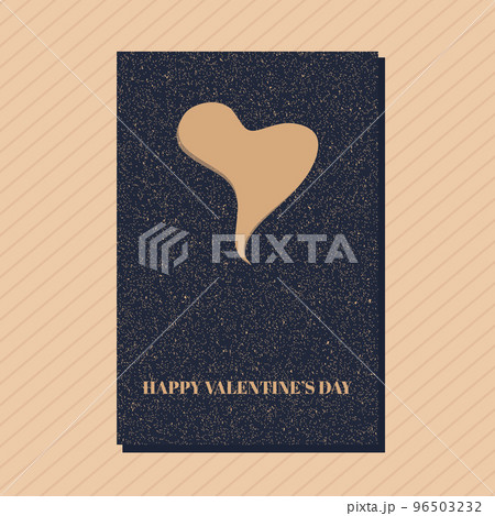 Happy Velentines day with heart shape starry night sky galaxy vertical love romantic card style. 96503232