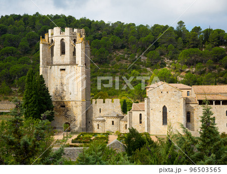 Abbey Sainte-Marie with bell tower, Lagrasse 96503565