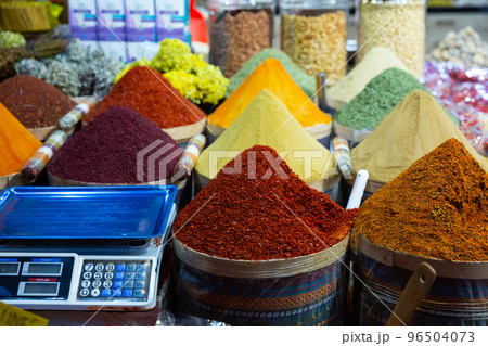 Spices in the turkish bazaar of Istanbu Spices in the turkish bazaar of Istanbu 96504073