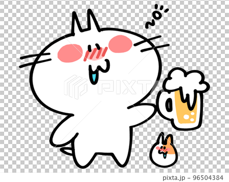 Illustration material of a cat and a hamster drinking beer for good work Illustration material of a cat and a hamster drinking beer for good work 96504384