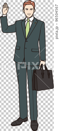 手を上げ挨拶する弁護士 手を上げ挨拶する弁護士 96504567