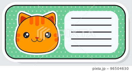 Cute red cat. Vector sticker. Notepad sticker. Vector illustration Cute red cat. Vector sticker. Notepad sticker. Vector illustration 96504630