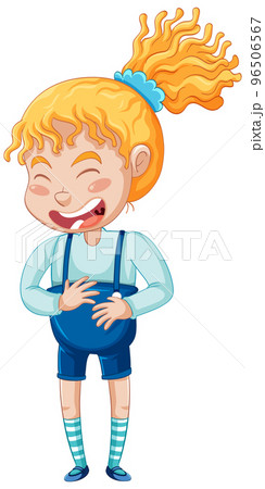 A girl laughing cartoon character A girl laughing cartoon character 96506567