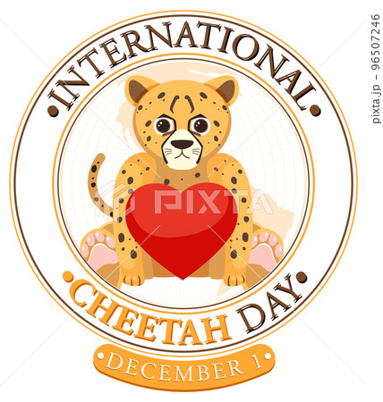 International cheetah day poster template 96507246