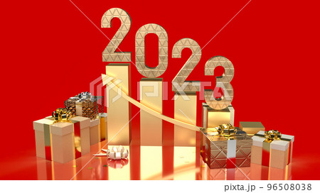 The 2023 gold number for new year or celebration  concept 3d rendering 96508038