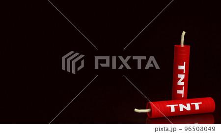 The tnt  dynamite on black background  3d rendering 96508049