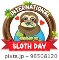 International sloth day banner concept vector 96508120