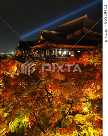 清水寺の紅葉ライトアップ　奥の院から 96509452