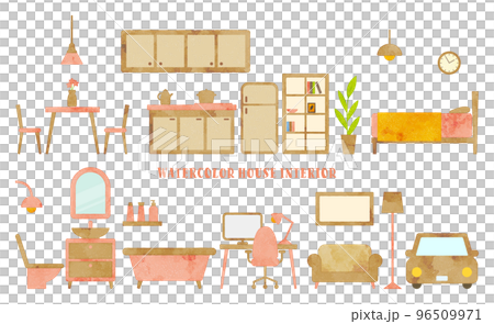 水彩觸感內飾套裝（淺棕色和粉紅色） 96509971