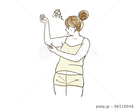 二の腕が気になる肥満女性 96510048