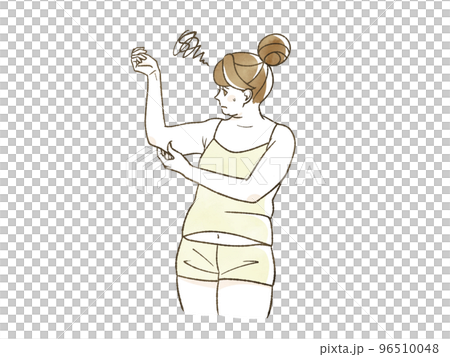 擔心上臂的肥胖女性 96510048