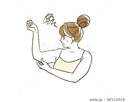 二の腕が気になる肥満女性 96510058