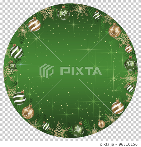 帶聖誕球字母空間的圓形背景 96510156