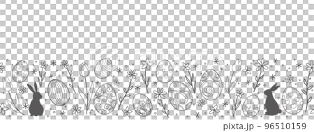 復活節無縫背景插圖與文本空間 96510159