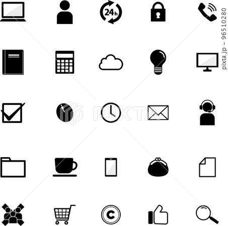 ビジネスのシンプルモノクロイラストセット 96510280