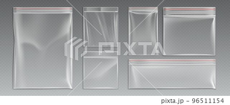 White Vertical Sealed Transparent Plastic Bag Stock Illustration
