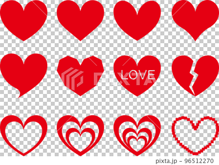 ハート素材12パターン ハート素材12パターン 96512270