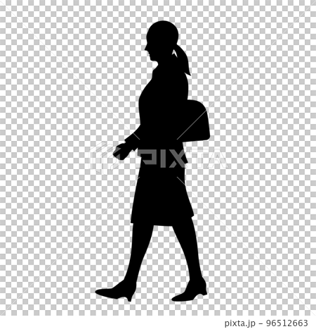 歩くビジネスウーマンのシルエット 96512663