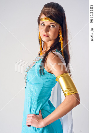 Attractive girl in Ancient Egyptian Cleopatra role 96513185