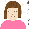笑顔の女性のイラスト	 96513604