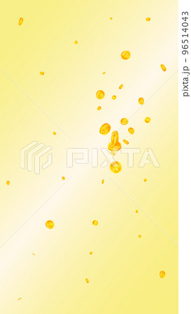 Chinese yuan coins falling. Scattered gold CNY coins. China money. Global financial crisis concept. Vector illustration. 96514043