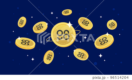 Coin98 C98 coins falling from the sky. C98 Stock