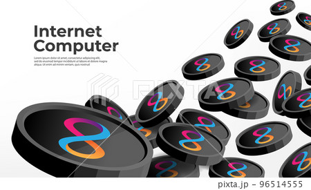 Internet Computer (ICP) cryptocurrency concept banner background. 96514555