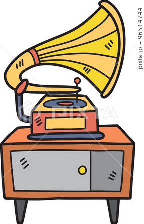 Hand Drawn record player illustration 96514744