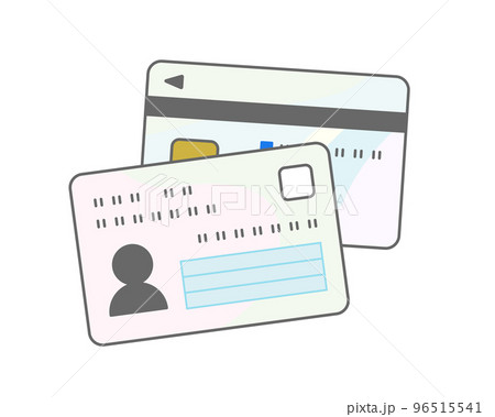 マイナンバーカードのイラスト　アイコン　両面セット　個人番号　身分証明書　マイナンバー制度　保険証 96515541