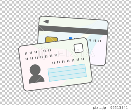 マイナンバーカードのイラスト　アイコン　両面セット　個人番号　身分証明書　マイナンバー制度　保険証 96515541