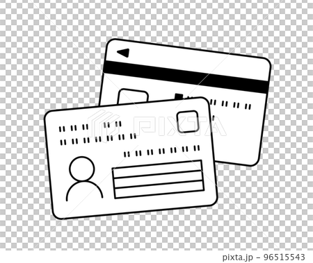 マイナンバーカードのイラスト　アイコン　両面セット　個人番号　身分証明書　マイナンバー制度　保険証 96515543