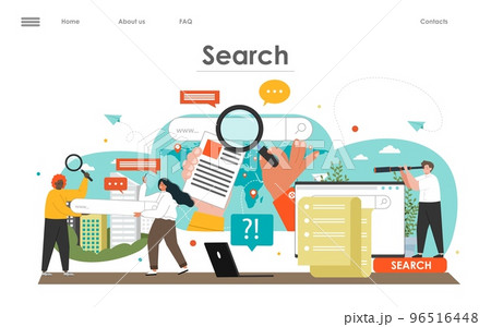 Easy information search vector landing page design 96516448