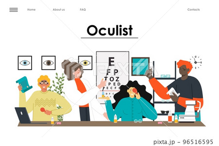 Oculist vector landing page eye check up service Oculist vector landing page eye check up service 96516595