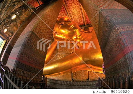 Reclining Buddha at Temple, "Wat Pho" in Bangkok 96516620
