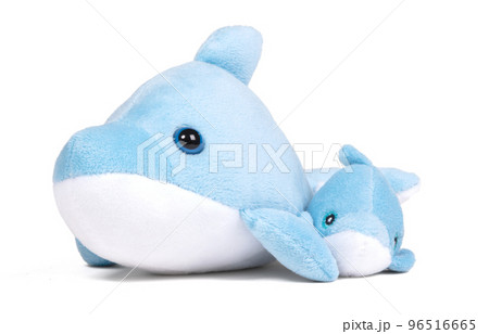 Pliuche dolphin toy on white 96516665