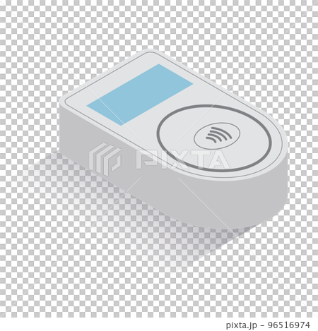 Isometric_Three-dimensional illustration of a touch payment terminal 96516974