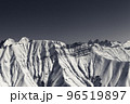 Black and white snowy winter rocks 96519897