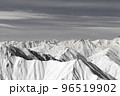 Black and white winter snowy high mountains 96519902