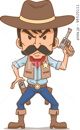 Cartoon character of Cowboy. 96520111