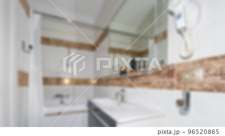 Abstract blur defocused luxury and modern bathroom and toilet interior for background. 96520865