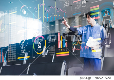 バーチャルな空間で働く人々 バーチャルな空間で働く人々 96521528