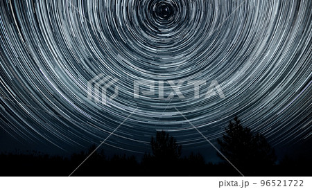 Star trails in the night sky Star trails in the night sky 96521722